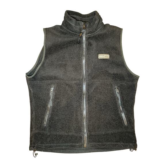 REI Men’s Polartec Fleece Vest Black Size Medium Zip Up Hiking Outdoor Layer - Picture 1 of 6